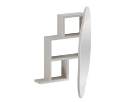 Hanah Home Mueble de Baño con Espejo Blanco 60x75x13 cm - Almacenamiento en Pared